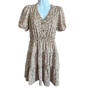 Blu Pepper Brown Floral Dress Women’s Size Large